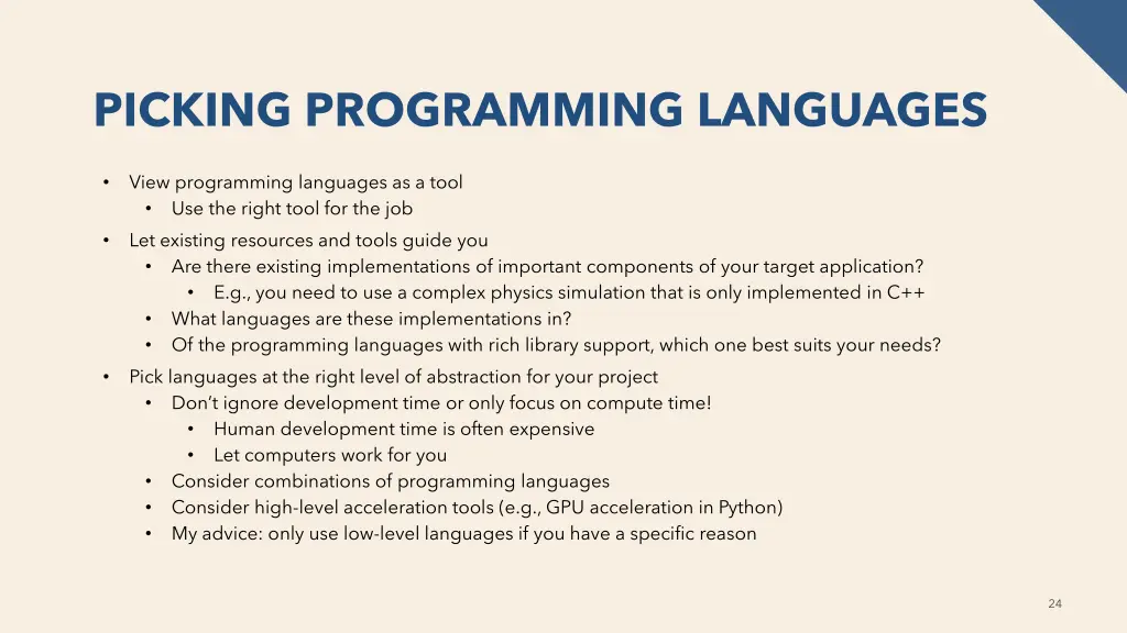 picking programming languages