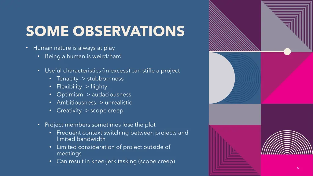 some observations 1