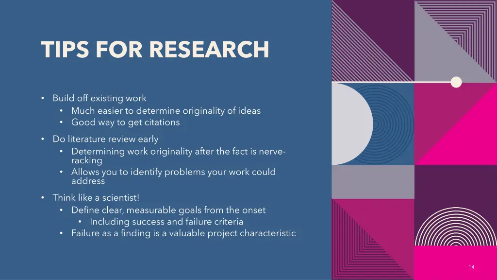 tips for research