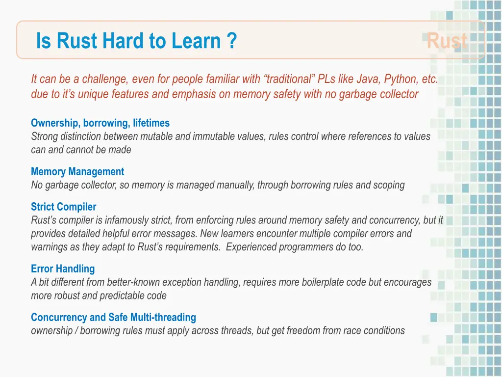 is rust hard to learn