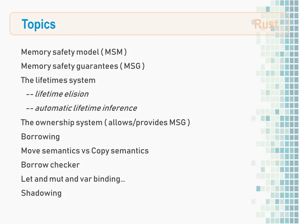 topics