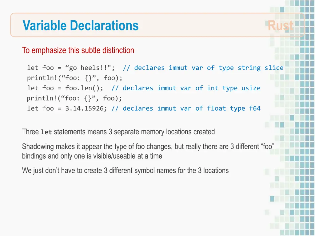 variable declarations 5