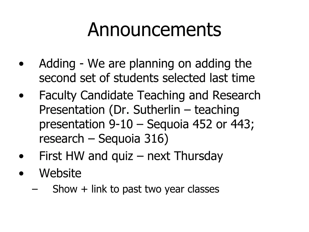 announcements