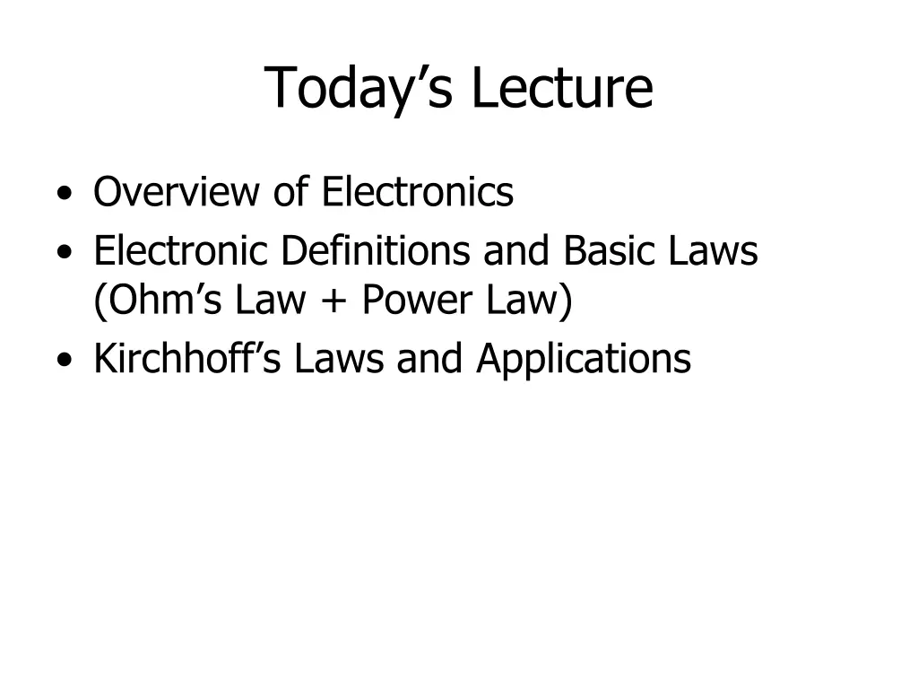 today s lecture