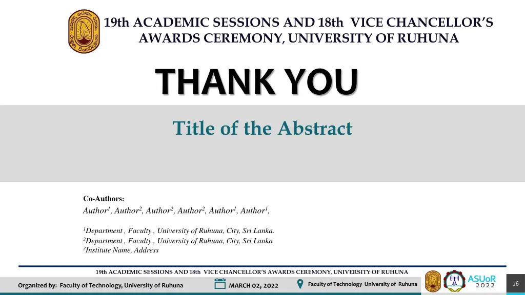 19th academic sessions and 18th vice chancellor 14