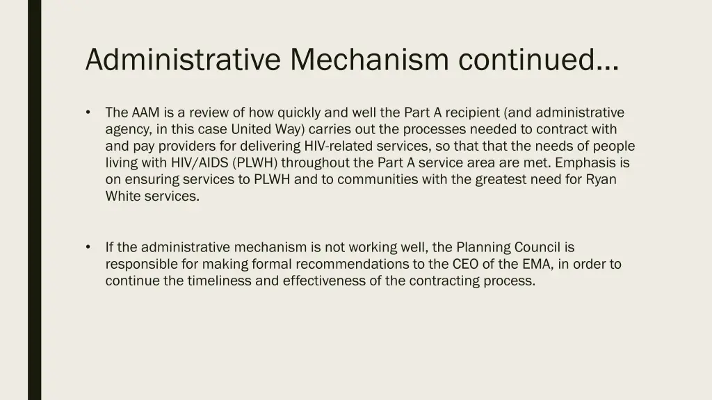 administrative mechanism continued