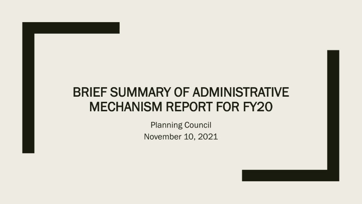 brief summary of administrative brief summary