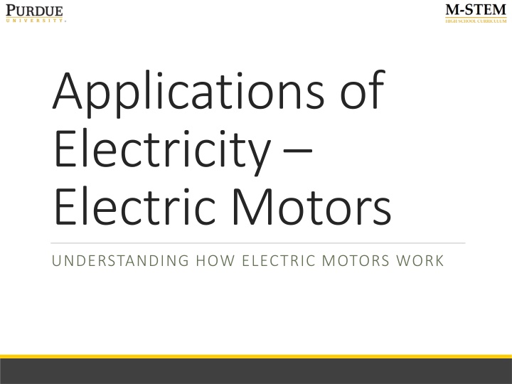 applications of electricity electric motors