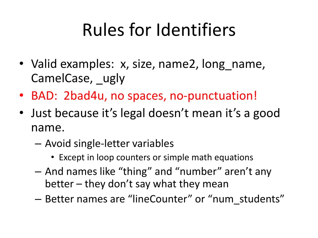 rules for identifiers 1