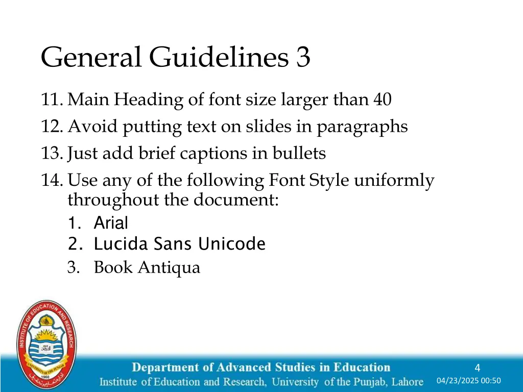general guidelines 3