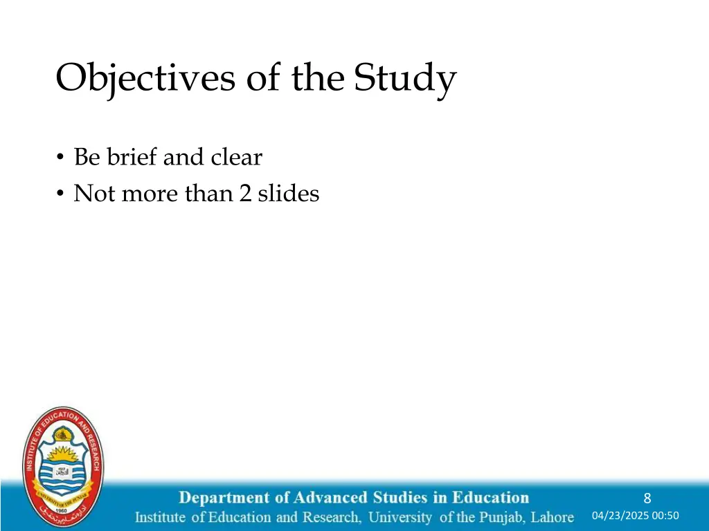 objectives of the study