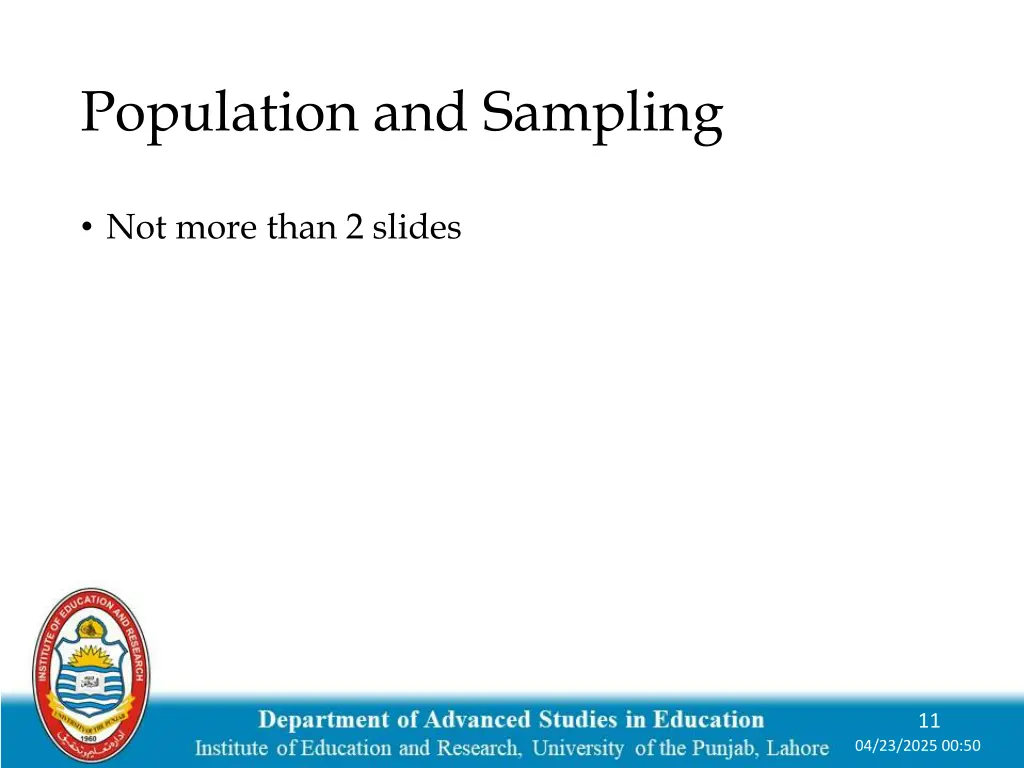 population and sampling