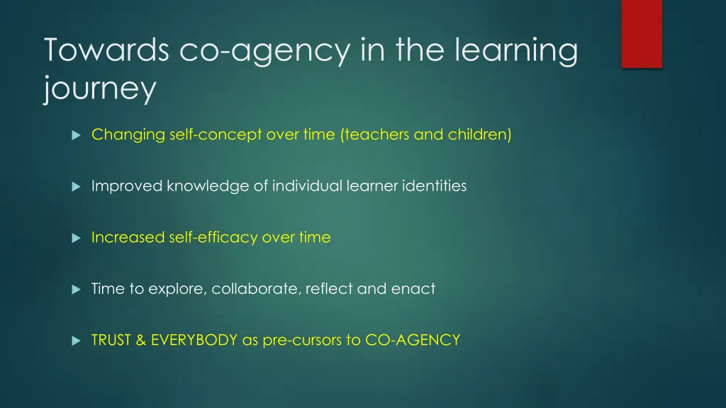 towards co agency in the learning journey
