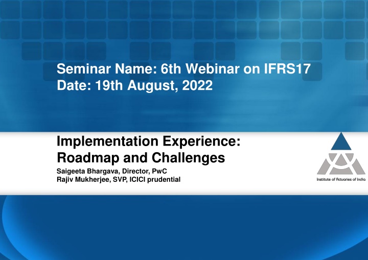 seminar name 6th webinar on ifrs17 date 19th