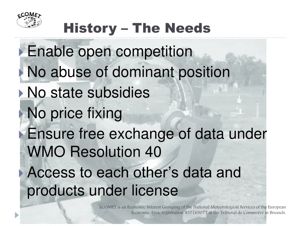 history the needs enable open competition