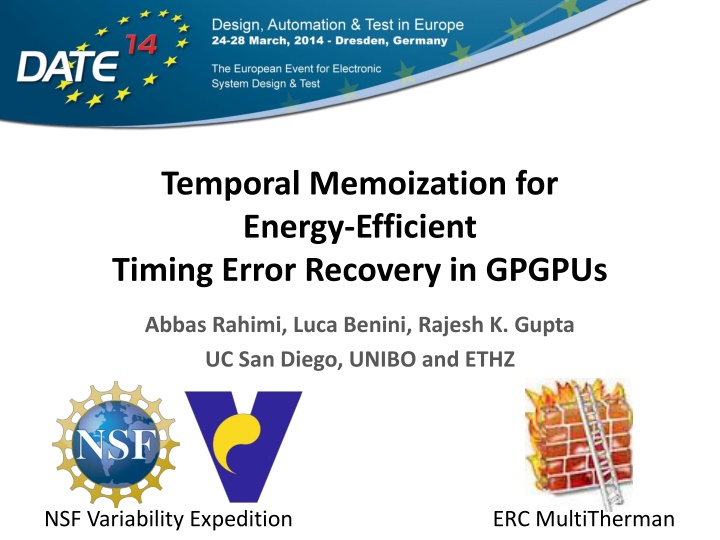 temporal memoization for energy efficient timing