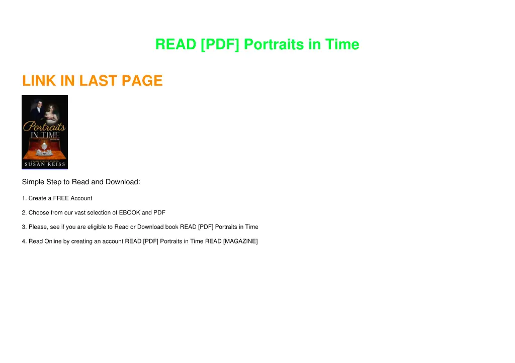 read pdf portraits in time