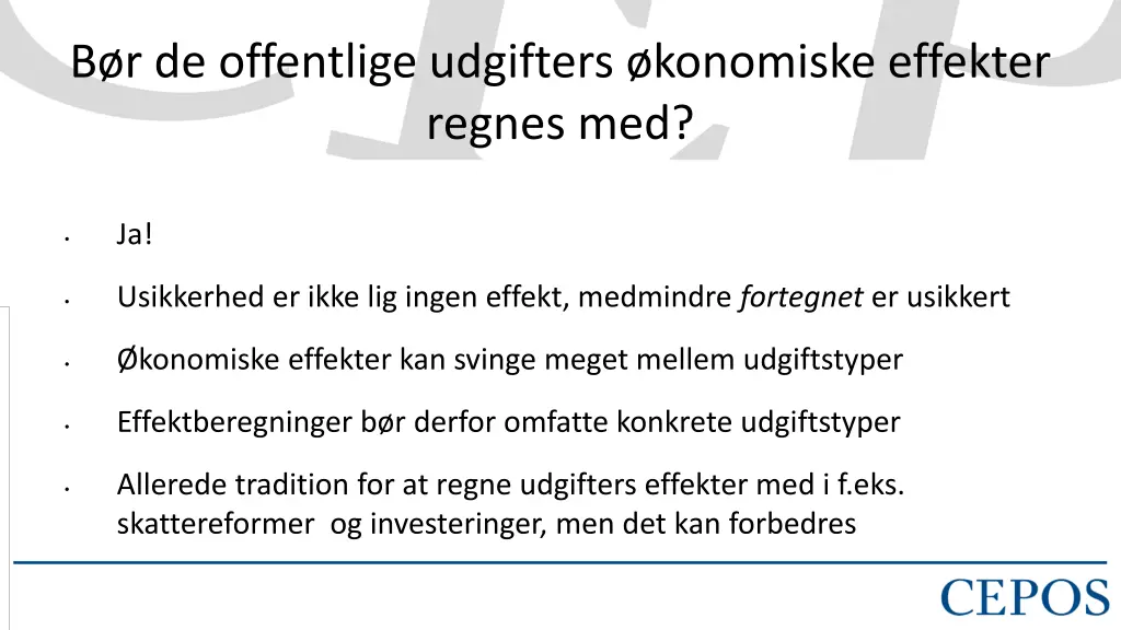 b r de offentlige udgifters konomiske effekter
