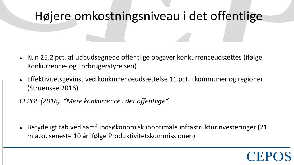 h jere omkostningsniveau i det offentlige