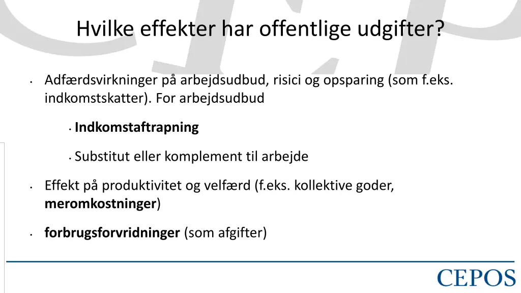 hvilke effekter har offentlige udgifter