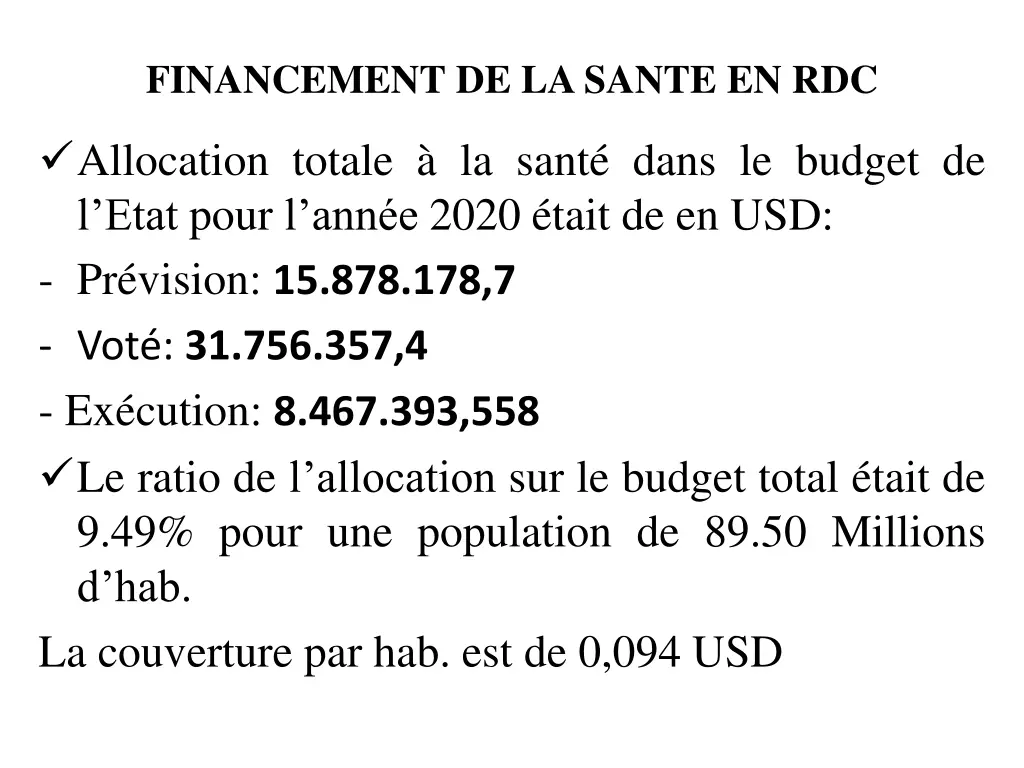 financement de la sante en rdc
