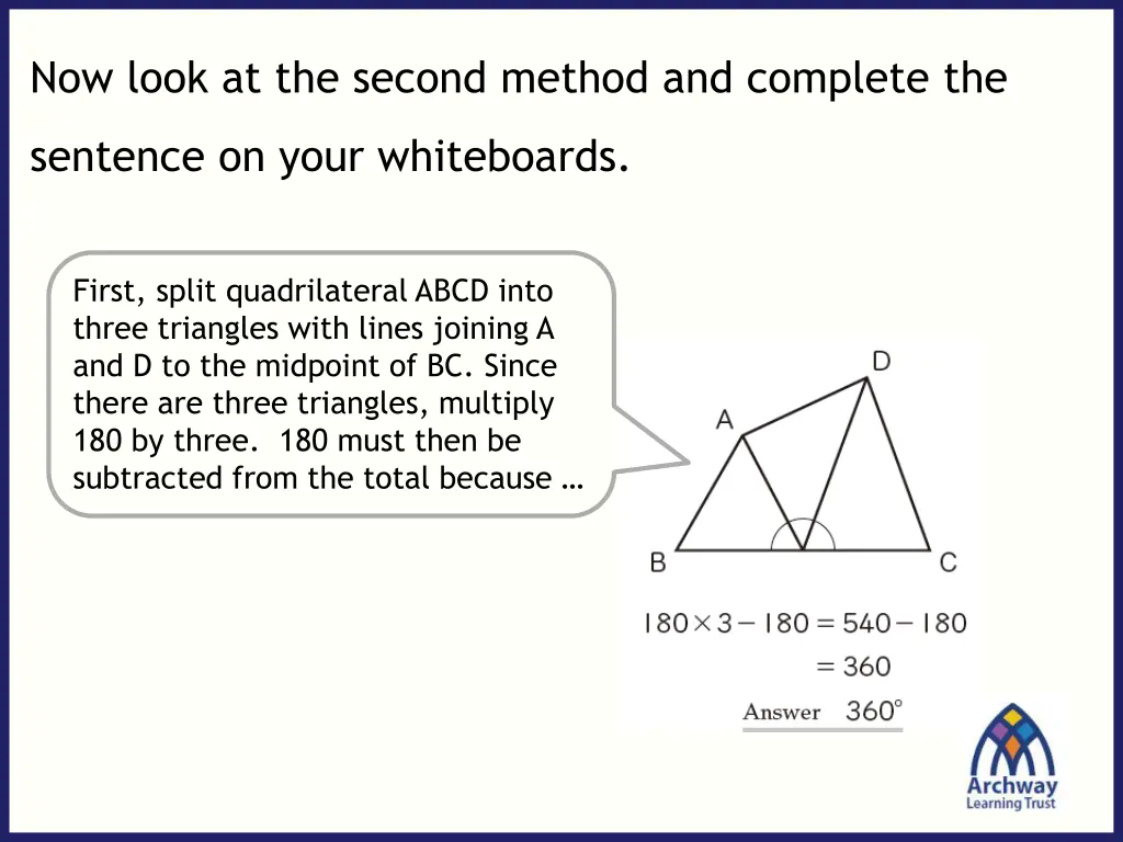 now look at the second method and complete the