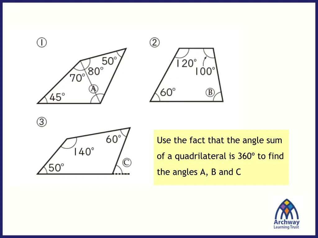 use the fact that the angle sum