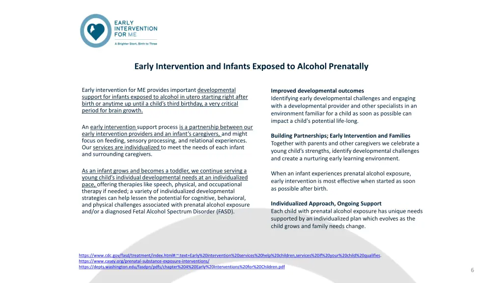 early intervention and infants exposed to alcohol