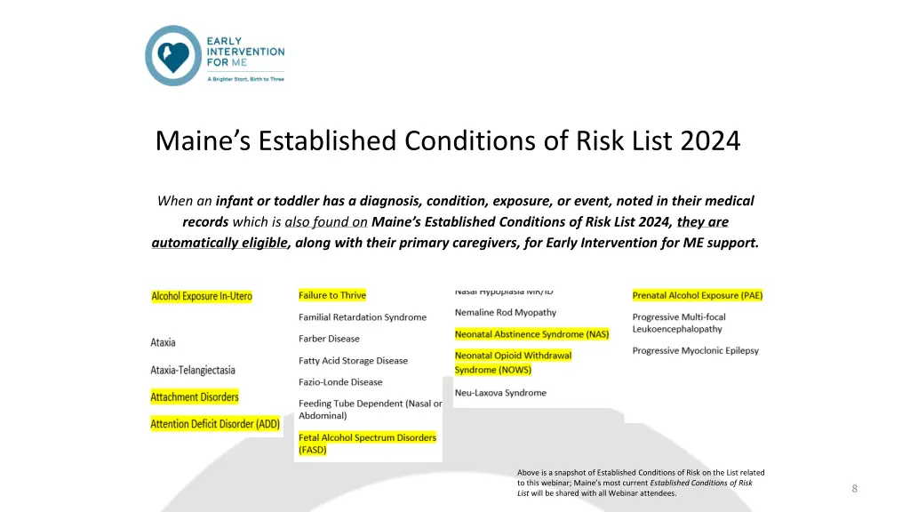 maine s established conditions of risk list 2024