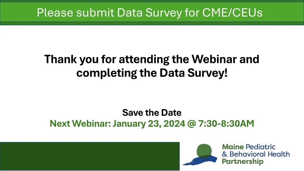 please submit data survey for cme ceus