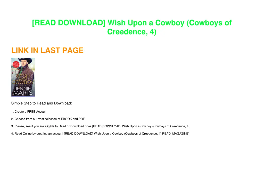 read download wish upon a cowboy cowboys 1