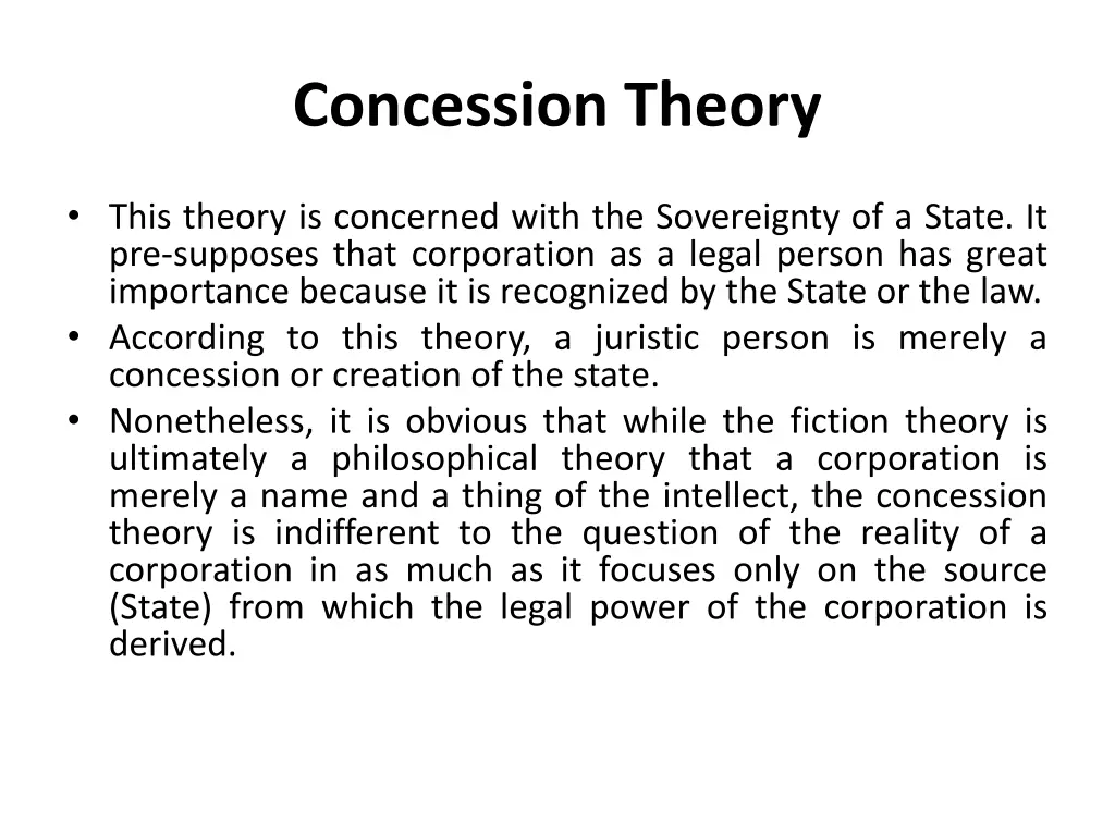 concession theory