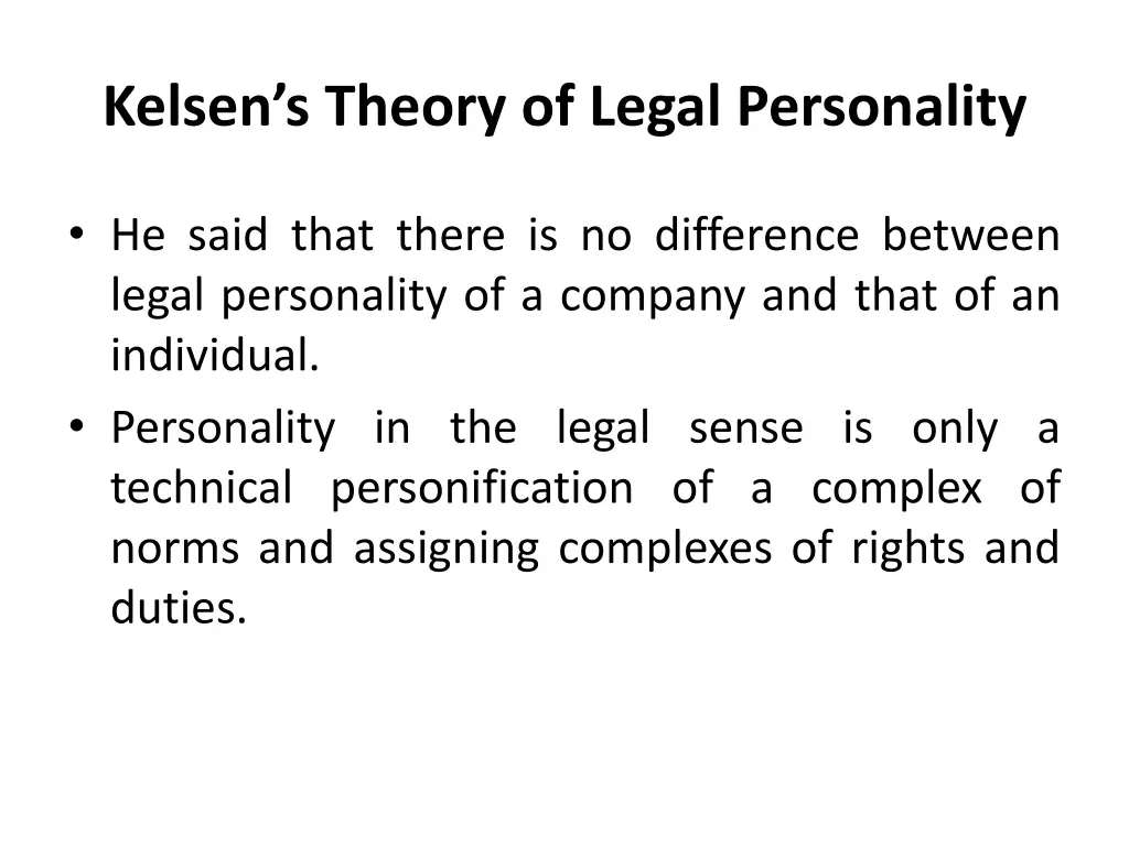 kelsen s theory of legal personality