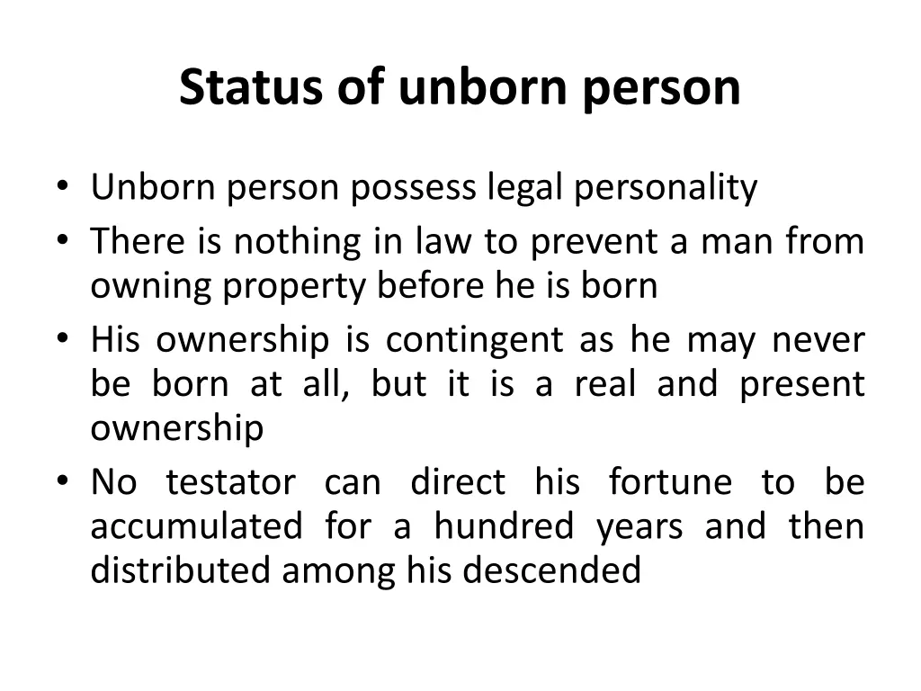 status of unborn person