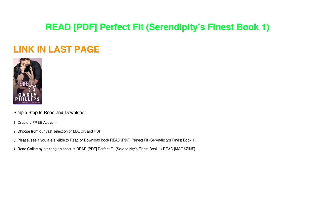 read pdf perfect fit serendipity s finest book 1