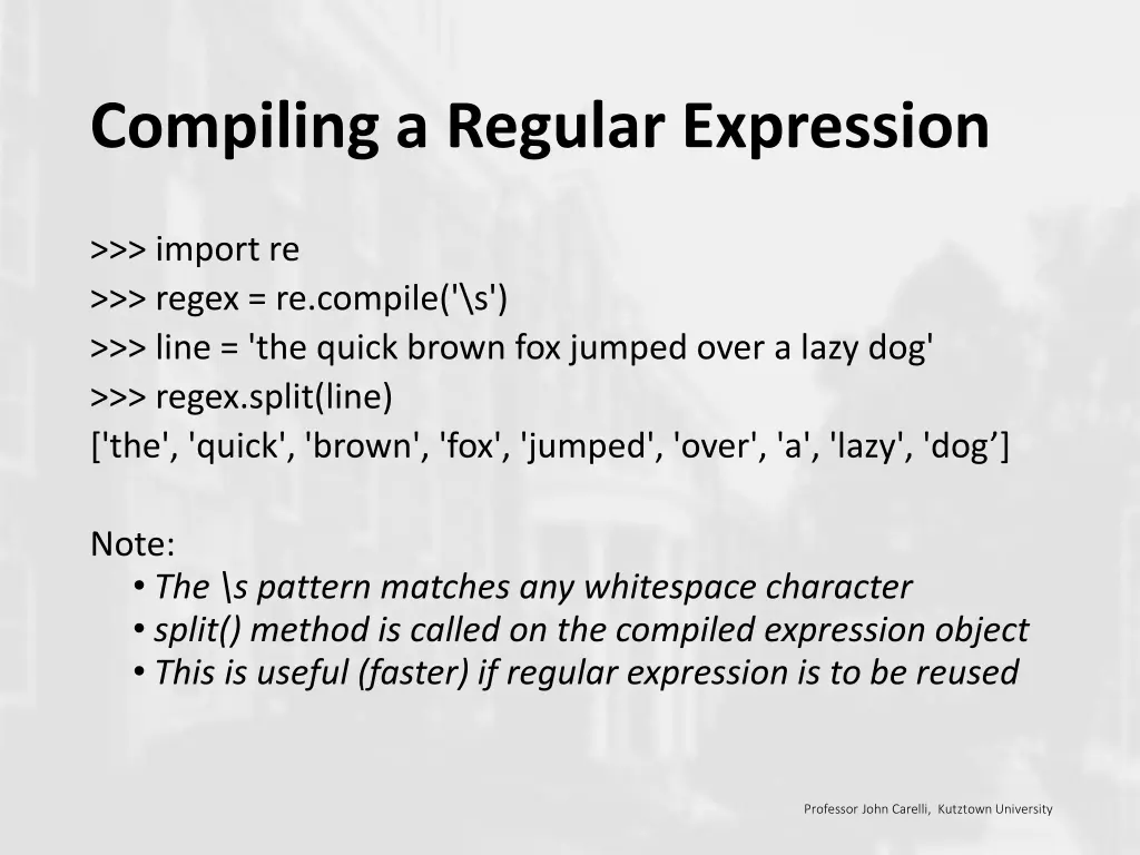 compiling a regular expression