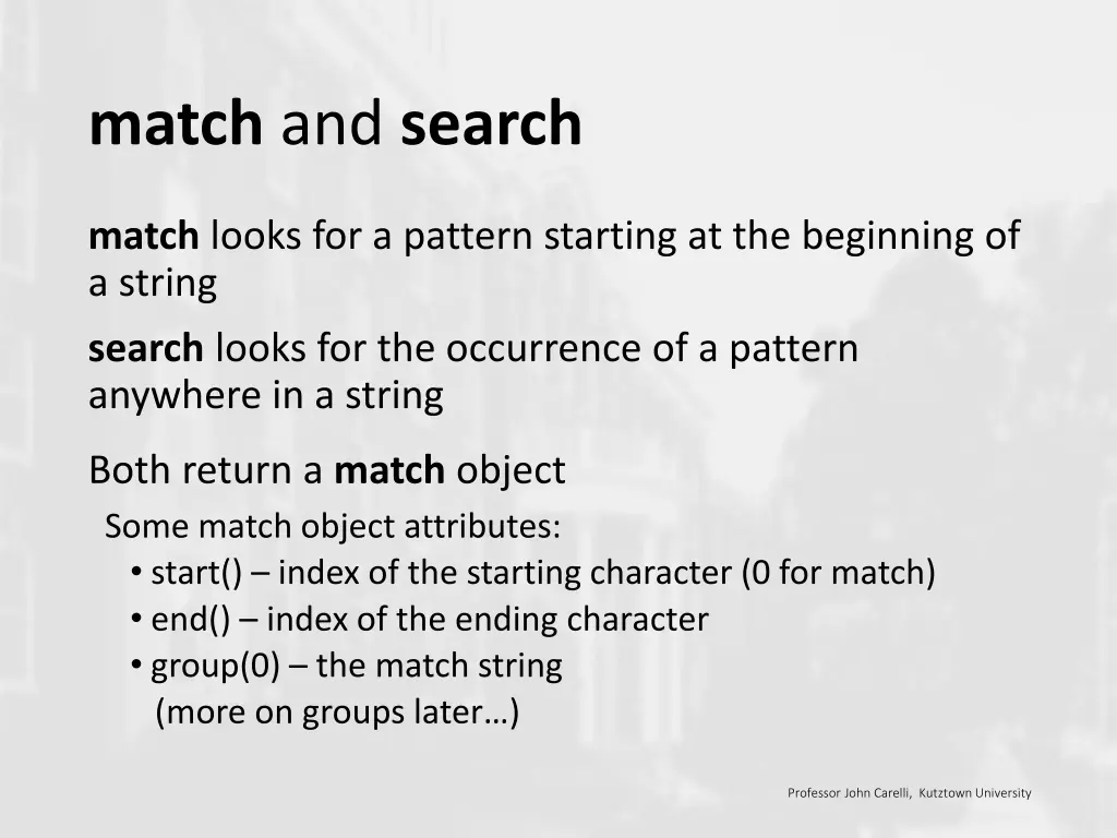 match and search