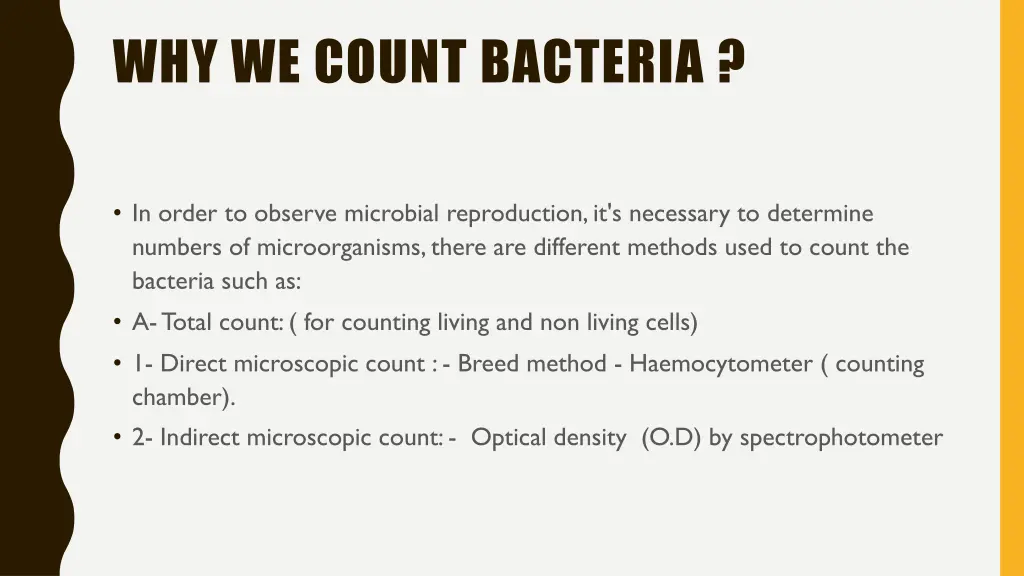 why we count bacteria