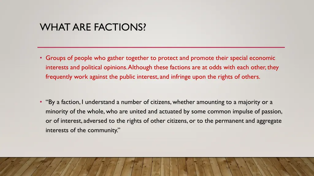 what are factions