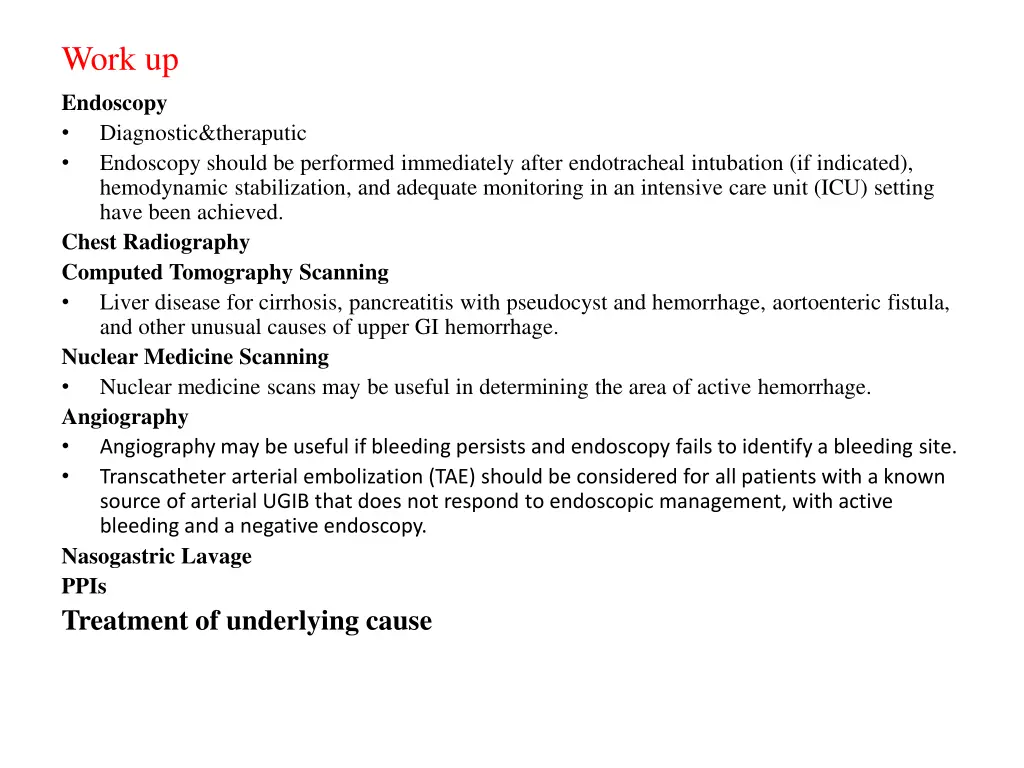 work up endoscopy diagnostic theraputic endoscopy