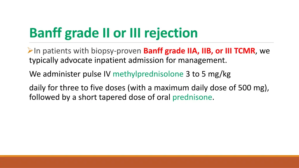 banff grade ii or iii rejection