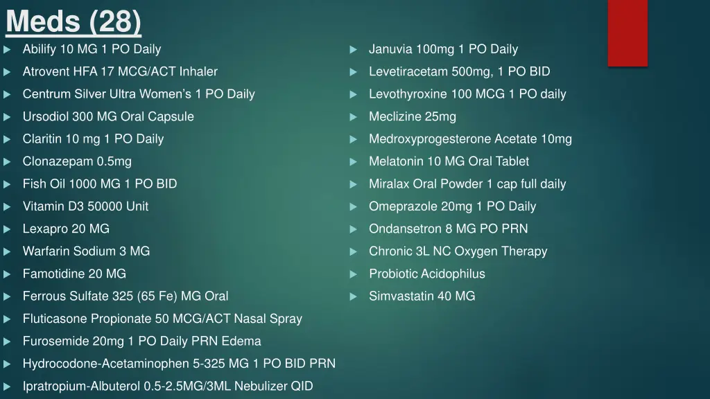 meds 28 abilify 10 mg 1 po daily