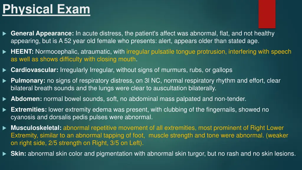 physical exam