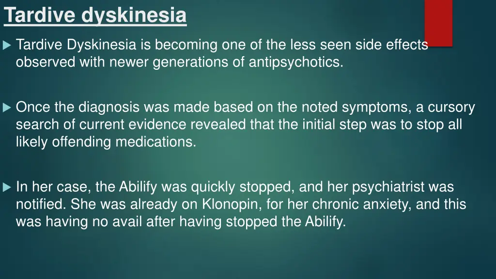 tardive dyskinesia