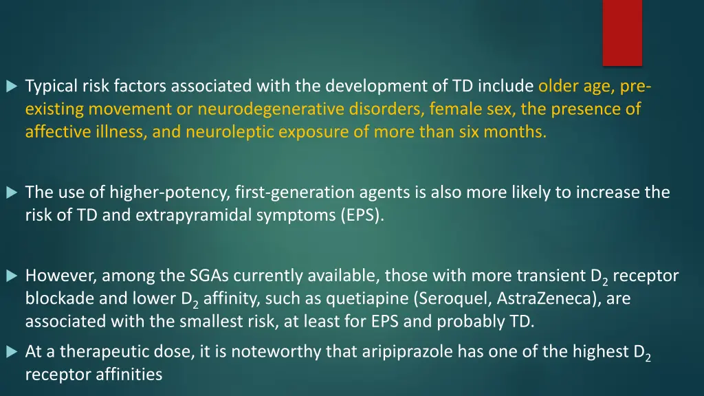 typical risk factors associated with