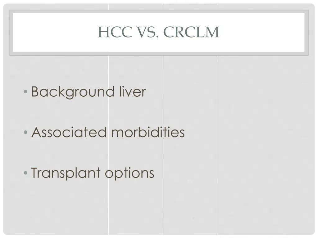 hcc vs crclm
