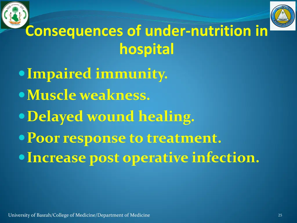 consequences of under nutrition in hospital