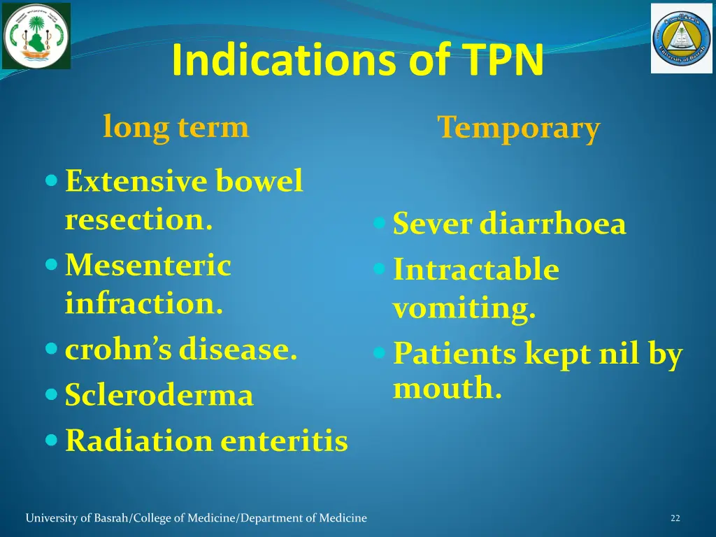 indications of tpn
