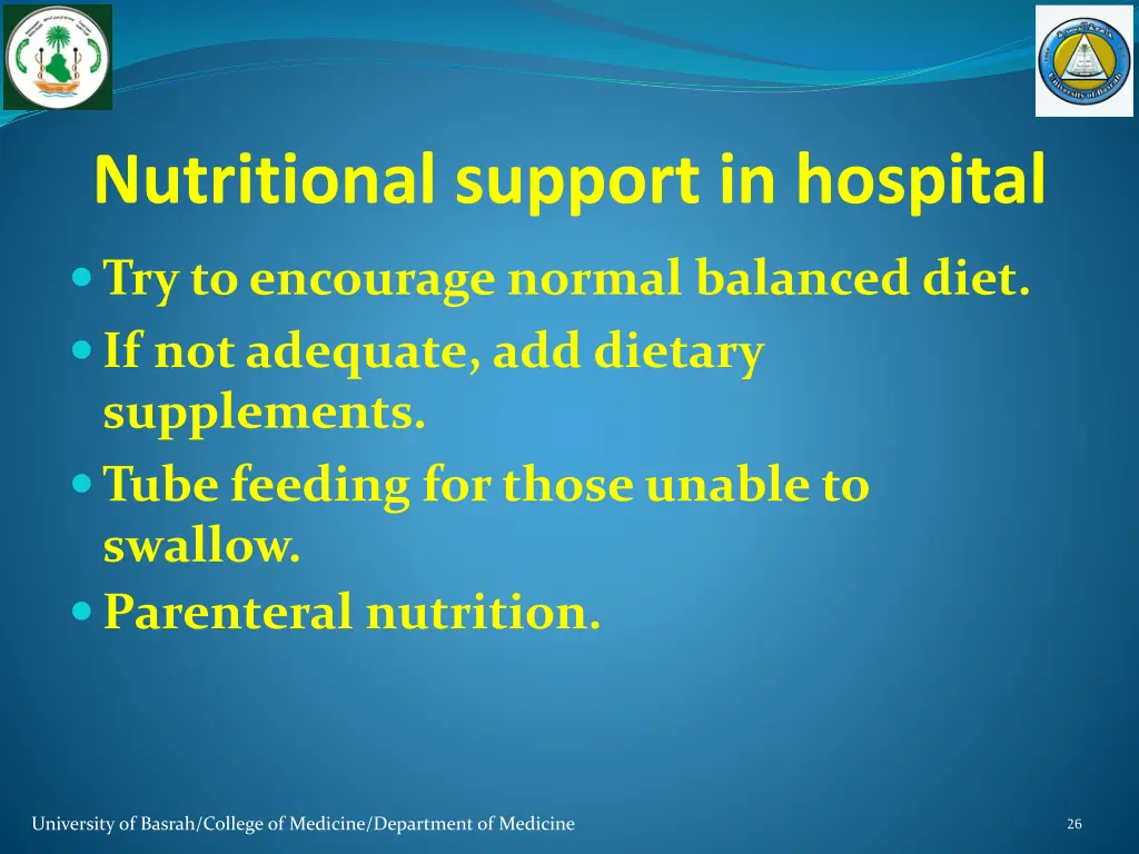 nutritional support in hospital