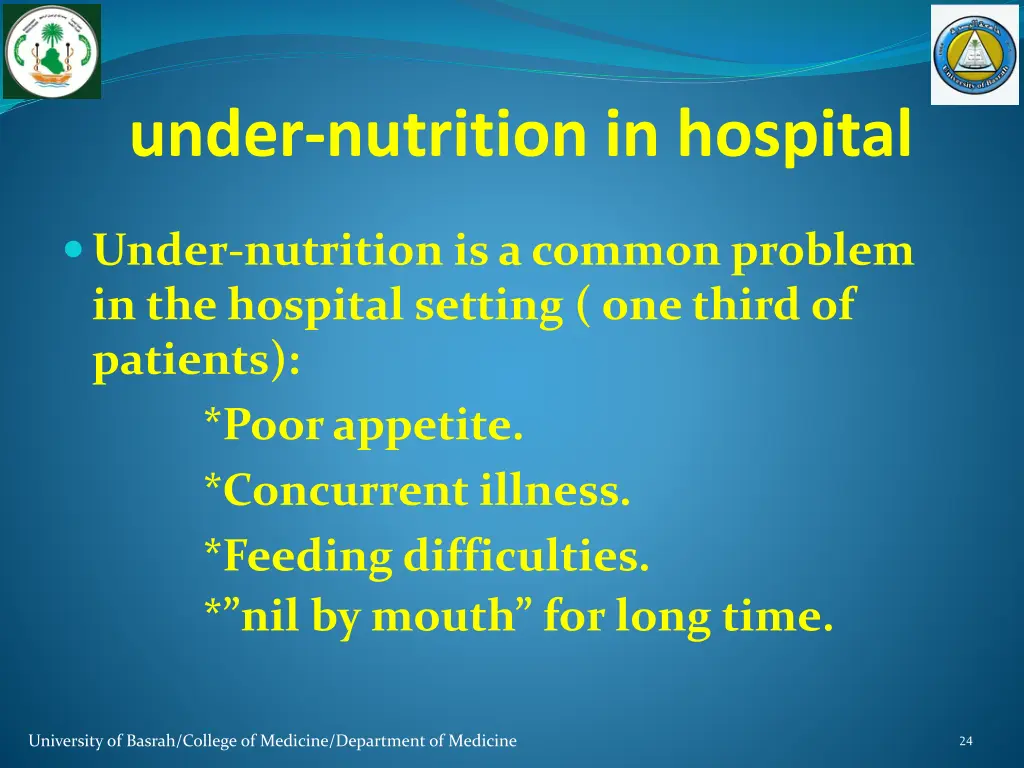 under nutrition in hospital